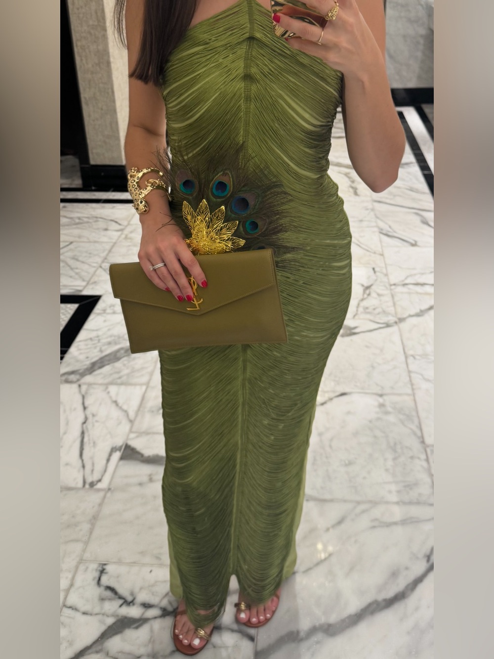 Hauture Olive Green Tassel Maxi Dress - Picture 7 of 8